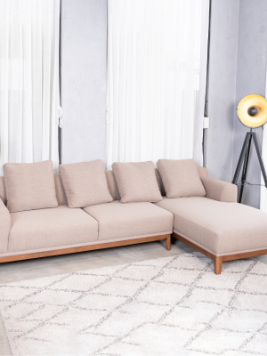 Combo Sofa Gỗ Cao Su Chữ L MOHO HOBRO ( Màu nâu, 2m7)